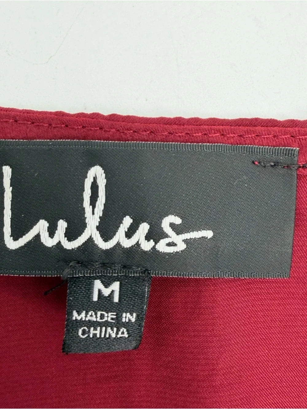 Lulu's Romper Womens M Dark Red Satin Plunge Neck Caftan Sleeves - missing belt